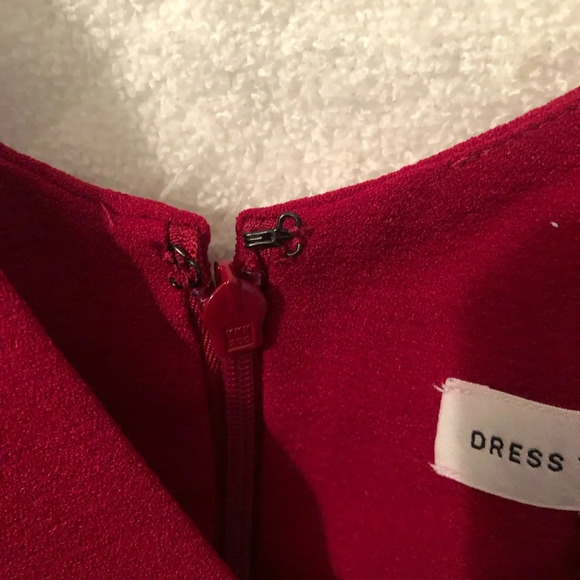 NWT Dress The Population Alicia Chiffon Lace Fit & Flare Midi Dress Garnet XL - Picture 6 of 11